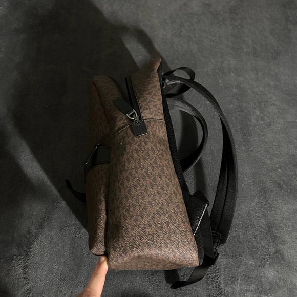 Michael Kors Greyson Monogram Backpack - Brown and Black - Picture 2 of 10